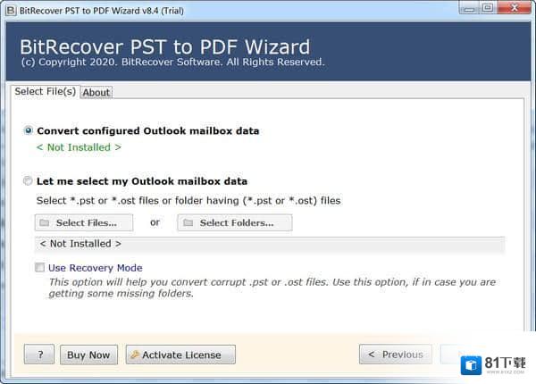 BitRecover PST to PDF Wizard最新版本下载(PST转PDF转换工具)